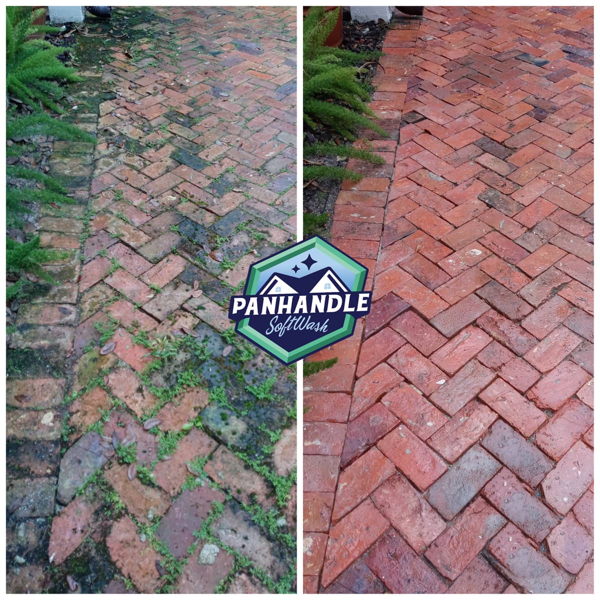 brick pavers before and after cleaning